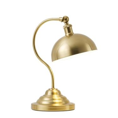 Imagem de KARTOOSH Candeeiro de mesa LED sem fio, luminária de mesa com braço giratório de 180°, recarregável, regulável/função de 3 cores/memória, luminária de mesa recarregável vintage para sala de estar