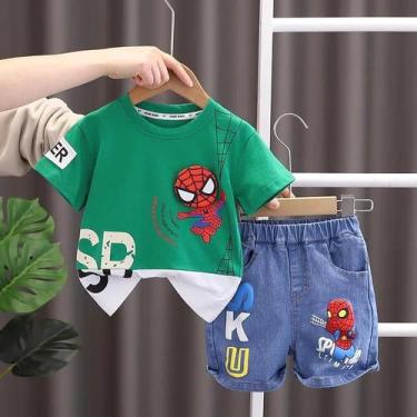 Imagem de Conjunto de Roupa Infantil Homem-Aranha - Verão - Camiseta e Jeans, 13