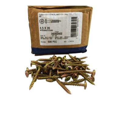 Imagem de Parafuso Para Madeira Flangeado 4.5 X 35 Phillips 500 Pç - ciser