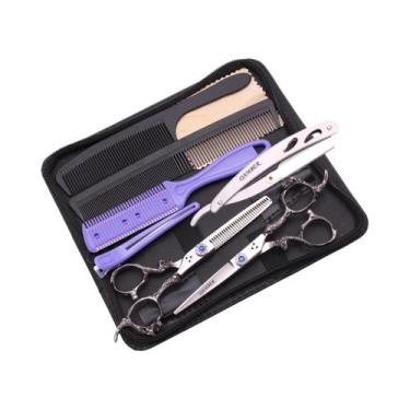 Imagem de Tesoura Profissional 5.5 6 Para Corte De Cabelo 440C, Tesoura De Barbe