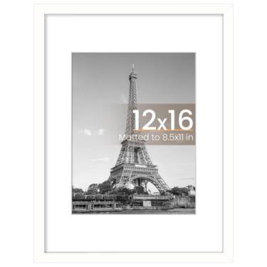 Imagem de Porta-retratos upsimple 12x16 branco para 8,5x11 com tapete - upsimple
