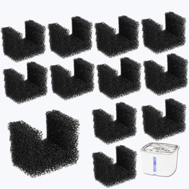 Imagem de Qzbhct Filtros de esponja de substituição para animais de estimação para 1,8 g/ 3,968 g Viva Pet Fountain Cat Filtro de espuma de água para cães Filtros de espuma de esponja de água potável (12)