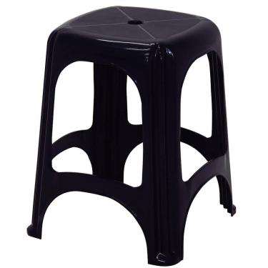 Imagem de Banqueta Tramontina Niterói ECO em Polipropileno Preto 45cm 92411009