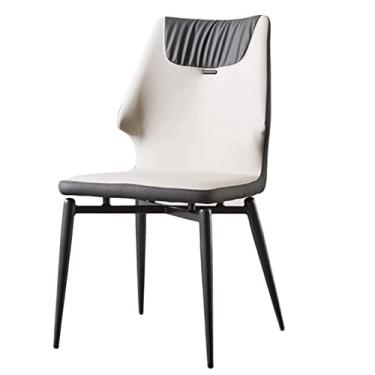 Imagem de Cadeira de jantar cadeiras de jantar de couro preto armação de metal cadeira de cozinha cadeira lateral ergonômica conforto lazer cadeiras acolchoadas cadeiras sala de jantar luxo