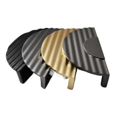 Imagem de CXYFQUUK Puxadores de gaveta de porta de armário redondos de latão dourado puxador de porta de armário de cozinha puxadores de móveis ferragens 2 peças (preto x 1 peça)