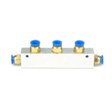 Imagem de DWBPGVUN A Kit Push Fit 8 mm 3 Way Pneumático Air Manifold Block Splitter com Acopladores