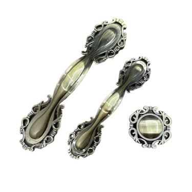 Imagem de CXYFQUUK Puxadores de armário de cozinha puxadores de armário vintage gaveta móveis maçaneta porta armário guarda-roupa ferragens 2 peças (96 mm)