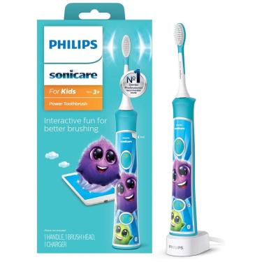 Imagem de para Crianças, Escova de Dentes, Recarregável, 1 unidade, azul, PHILIPS SONICARE HX6321, 02, Azul