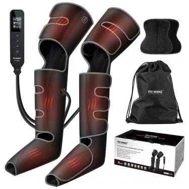 Imagem de Massageador Elétrico de Compressão para Pernas e Pés 3 Modos e 3 Intensidades, FIT KING, Cinza Escuro