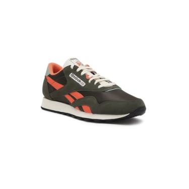 Imagem de Reebok Tênis masculino de cano baixo, Hunter Green Pump Orange Vintage Chalk, 39