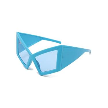 Imagem de Tech - Óculos de sol unissex com armação grande escudo punk óculos de sol para homens e mulheres à prova de vento óculos escuros azul elegante