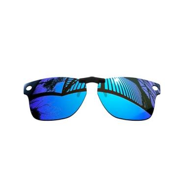Imagem de MYCOURAG Lentes polarizadas com proteção UV para óculos de sol Ray-Ban Meta Wayfarer RW4008-53-22 – Armação espelhada azul gelo revestida polarizada