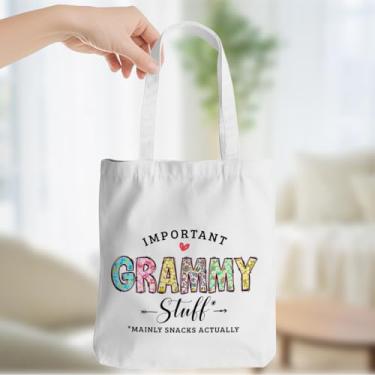 Imagem de Sacola de lona para mãe avó tia presentes dia das mães, bolsa de praia, reutilizável, compras, compras, compras, compras, compras, compras, Grammy Stuff 00264, Large