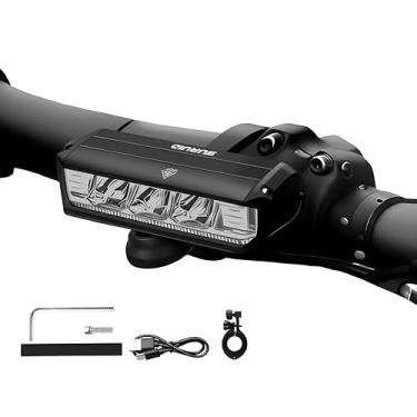 Imagem de Suruid Luzes de bicicleta para andar à noite, luz de bicicleta brilhante de 1000 lúmens, farol de bicicleta recarregável por USB, luz frontal de segurança à prova d'água para estrada, montanha