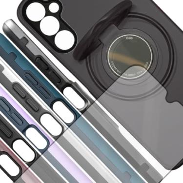 Imagem de Capa Galaxy A25 5G Capinha Celular Anti-Choque Anel Segurança Apoio 360° Case Smartphone Magnética Proteção Reforçada Interior Aveludado + Película 3D (Preto)