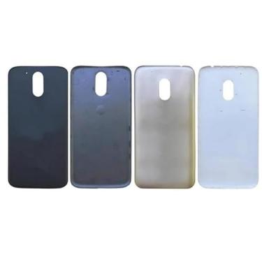 Imagem de SHOWGOOD para Motorola Moto G4 / G4 Plus / G4 Play Molduras para celular XT1620 XT1644 XT1604 XT1604 Capa traseira da porta da bateria (G4 G4Plus preta)