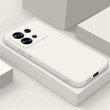 Imagem de Capa protetora de TPU macio à prova de choque para Xiaomi Redmi Note 14 13 12 11 Pro 5G Note 14 13 Pro Plus Capa de silicone de cor sólida, bege e branco, Redmi Note 11 Pro