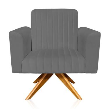 Imagem de Poltrona Giratória Viena Gomada Base Madeira Ma30 Grafite