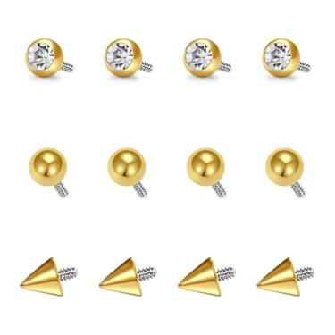 Imagem de LAURITAMI Piercing de nariz de ferradura 18G 20G, piercing de nariz de aço cirúrgico, zircônia cúbica rosa, anéis de nariz roscados internamente para mulheres, zircônia rosa e prata, one size, Aço