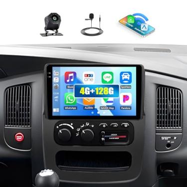Imagem de [4 + 128 G] Rádio estéreo para carro Android 15 para Dodge RAM 1500/2500/3500 2002-2005 com carro sem fio e Android Auto, rádio de carro de 9 polegadas com link espelhado Bluetooth FM/RDS WiFi GPS EQ