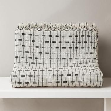 Imagem de Manta Para Sofá Gigante Luxo KING Manta Decorativa Premium 100% Algodão – Capa Protetora e Decorativa para Sofá Cama ou Sala (M.tijolinho CRU COM PRETO)