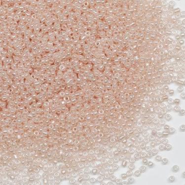 Imagem de Grânulos de semente rosa de raiz de lótus de 2 mm para fabricação de joias 200 gramas cerca de 9800 peças, artesanato de vidro 12/0 para fazer brincos, pulseiras, pingentes, joias de cintura, contas