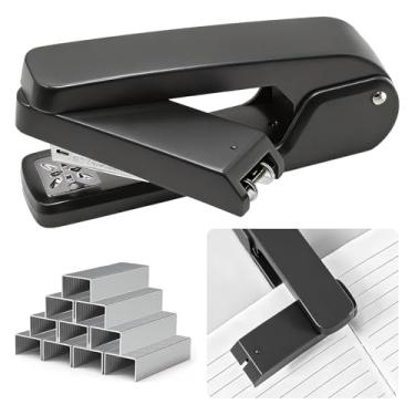 Imagem de Grampeador de mesa de escritório giratório de 360° com 1000 grampos padrão de 2,5 cm, grampeador de braço oscilante resistente para capacidade de 25 folhas, livreto, documento, encadernação de livros