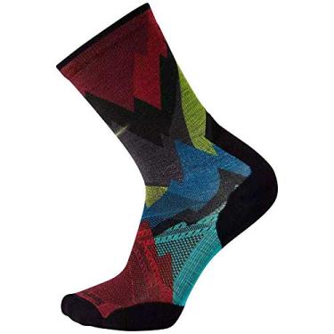 Imagem de Smartwool Meias masculinas atléticas de cano médio – PhD Pro Endurance Print MULTI COLOR GG