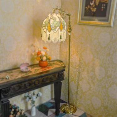 Imagem de Luminária de chão francesa de luxo com franjas, LED, estilo retrô americano, para sala de estar, sofá, quarto, escritório, casa de campo, hotel, estilo campestre europeu, criativa, decorativ