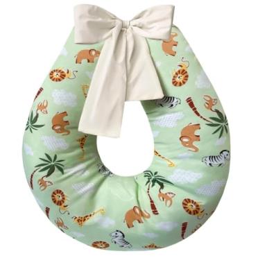 Imagem de Almofada de Amamentação com Zíper e Refil – Diversas Estampas para Meninos e Meninas, Conforto e Praticidade (SAFARI VERDE)