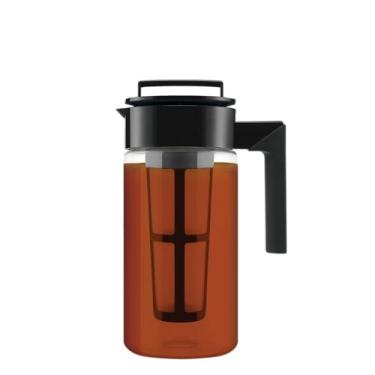 Imagem de Takeya Máquina de chá gelado Flash Chill – Jarro hermético e durável com alça de transporte de silicone – Infusor de chá leve e à prova de vazamento com tecnologia patenteada Flash Chill – 1 quarto