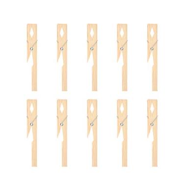 Imagem de Clipe de madeira para tubo de ensaio, equipamento de laboratório de madeira de bambu, suporte de braçadeira para experimentos científicos, laboratórios escolares, 10 peças