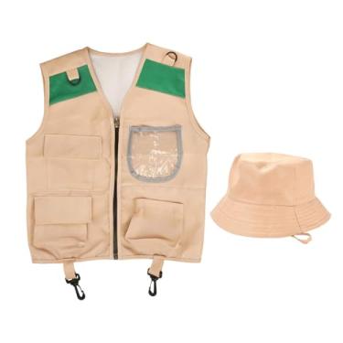 Imagem de Traje De Safari Infantil Para Explorador | Kit de ao Ar Livre para Representação | Conjunto de Colete e Chapéu de Explorador Infantil | destinado a Rapazes e Raparigas Campismo Caminhadas
