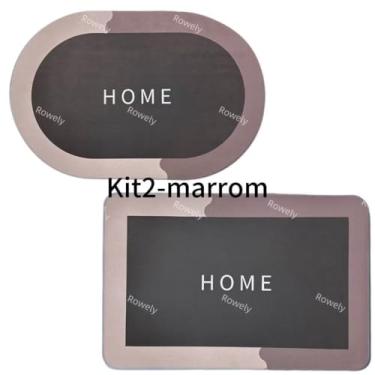 Imagem de Kit Tapetes Antiderrapantes e Absorventes, Tapetes de Banheiro de Secagem Rápida e Capachos(Kit2-marrom)
