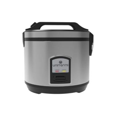 Imagem de Panela de Arroz Elétrica de Inox, 6 Xícaras, 500W, 127V, com Tampa de Vidro Temperado, Antiaderente, Cozimento a Vapor, 22,5x21,5cm