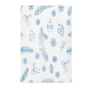 Imagem de Qilmy Lençol de berço de microfibra macio respirável para meninos e meninas, lençol com elástico para berço padrão e colchão, 71 x 132 cm, roupa de cama de bebê