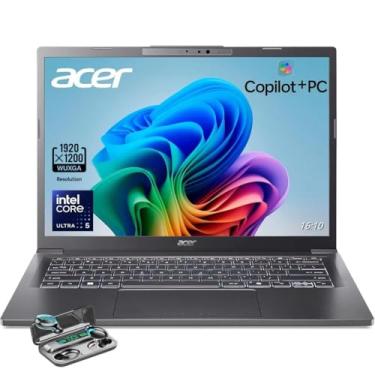 Imagem de acer Notebook Aspire 14, tela WUXGA de 14 polegadas (1920 x 1200), Intel Ultra 5-226V, AI Copilot+PC, 16GB LPDDR5X RAM, SSD de 1TB, Windows 11 Home, cinza, TWE fones de ouvido sem fio
