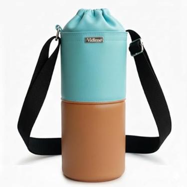 Imagem de Bolsa Térmica (TIFFANY COM CARAMELO) RAMIERE para Garrafa de 500 ML em Couro Sintético - Coleção Cores VERÃO 2026