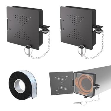 Imagem de TUOSHUNGE Pacote com 2 tampas de pára-choques para trailers, serve para tampas quadradas de 10 cm, tampas de para-choque para mangueira de esgoto, acessórios de trailer de viagem