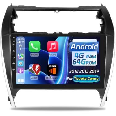 Imagem de [4 + 64 G] Rádio automotivo NHOPEEW para Toyota Camry 2012 2013 2014 – Carplay sem fio e Android Auto – tela sensível ao toque de 10,1 polegadas Android Car Stereo – EQ Audio/GPS/WiFi/SWC/Bluetooth +