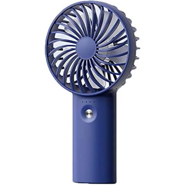 Imagem de AEWFRRV Ventilador pequeno móvel ventilador portátil mini ventilador de mesa USB ventilador elétrico 3 engrenagens ajuste silencioso com recarregável para viagens de escritório em casa (6000mAh) yubin1993 (cor: Kenting Blue)