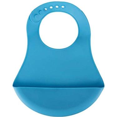 Imagem de Babador de Silicone Macio Cata Migalhas Azul (6m+)