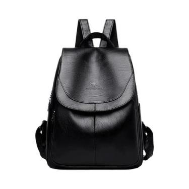 Imagem de Mochila Vintage De Grande Capacidade Em Couro PU Para Mulheres, Bolsa 