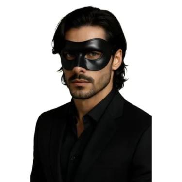 Imagem de Máscara Preta Masculina Estilo Gladiador para Carnaval, Baile de Fantasia e Festa Temática Gogo boy veneziana zorro encontros romanticos balada disfarce pajens