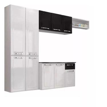 Imagem de Cozinha Completa Itatiaia Amanda 4 Peças Branco E Preto