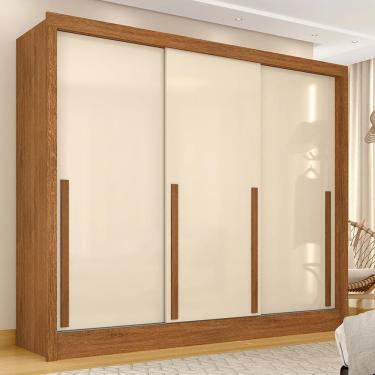 Imagem de Guarda Roupa Casal 3 Portas De Correr 1,80m Isabela Cinamomo/off - M.a