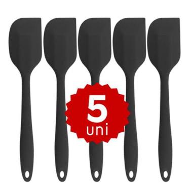 Imagem de Kit Espátula Reta de Silicone Resistente Flexível Cozinhar Confeitar -