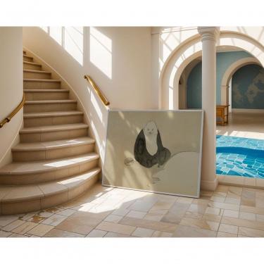 Imagem de Quadro Decorativo Areia nos Pés, Tempo nas Mãos Retangular 60 X 90 em Canvas com Moldura Madeira