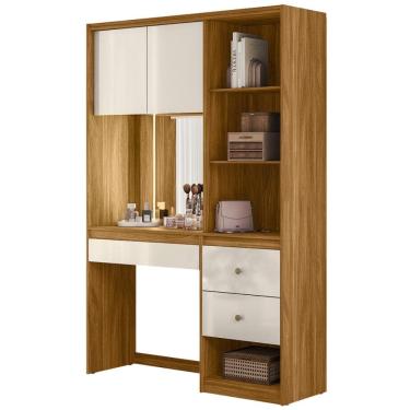 Imagem de Penteadeira Camarim Com Espelho E Led Lume 2 Gavetas 207 cm Moval