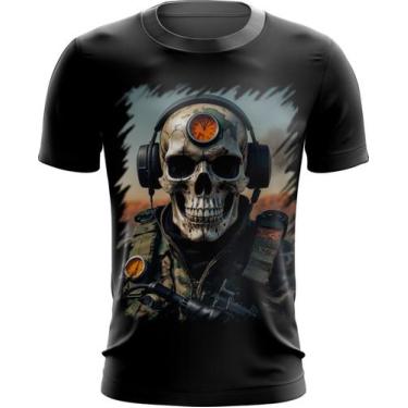 Imagem de Camiseta Dryfit Caveira Militar Logo Guerra 4 - Kasubeck Store®, P